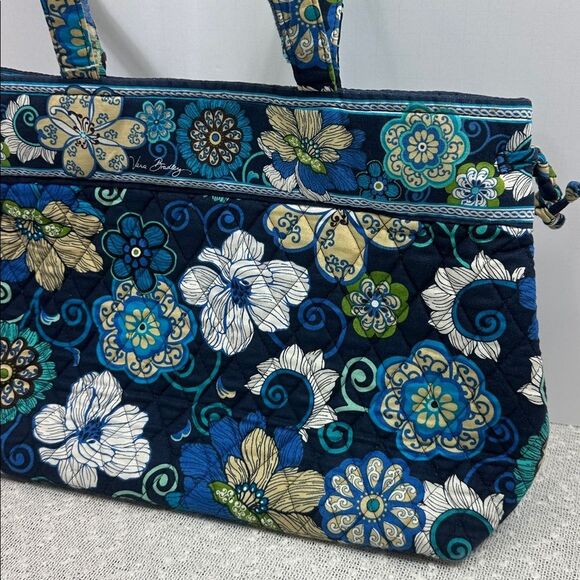 VERA BRADLEY Tie Tote Mod Floral Blue Purse Handbag - Picture 2 of 8